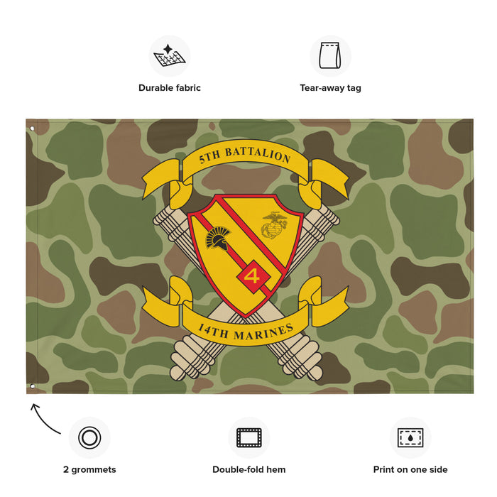 5th Bn 14th Marines (5/14 Marines) Frogskin Camo USMC Flag Tactically Acquired   