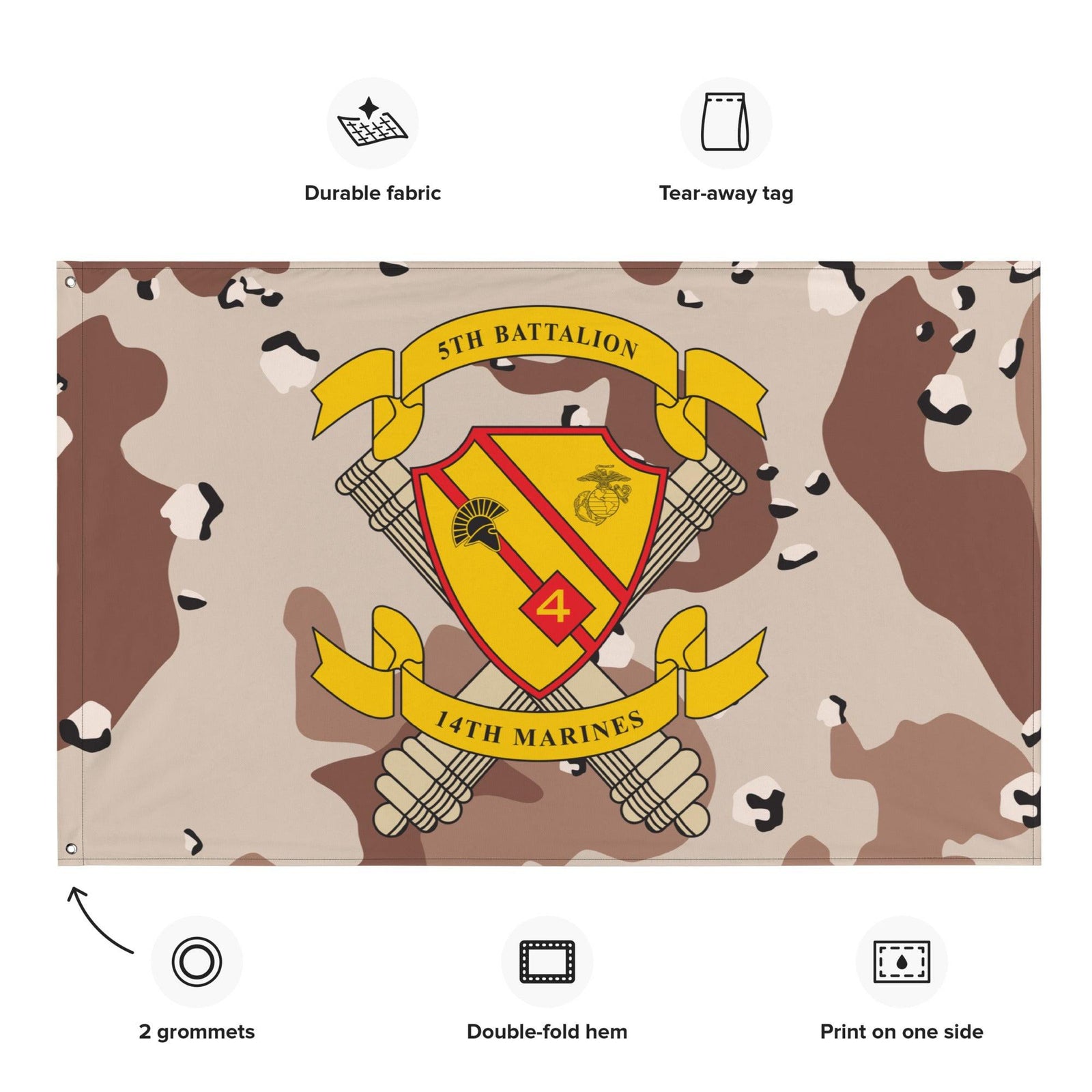 5/14 Marines Chocolate-Chip Camo USMC Flag Tactically Acquired   