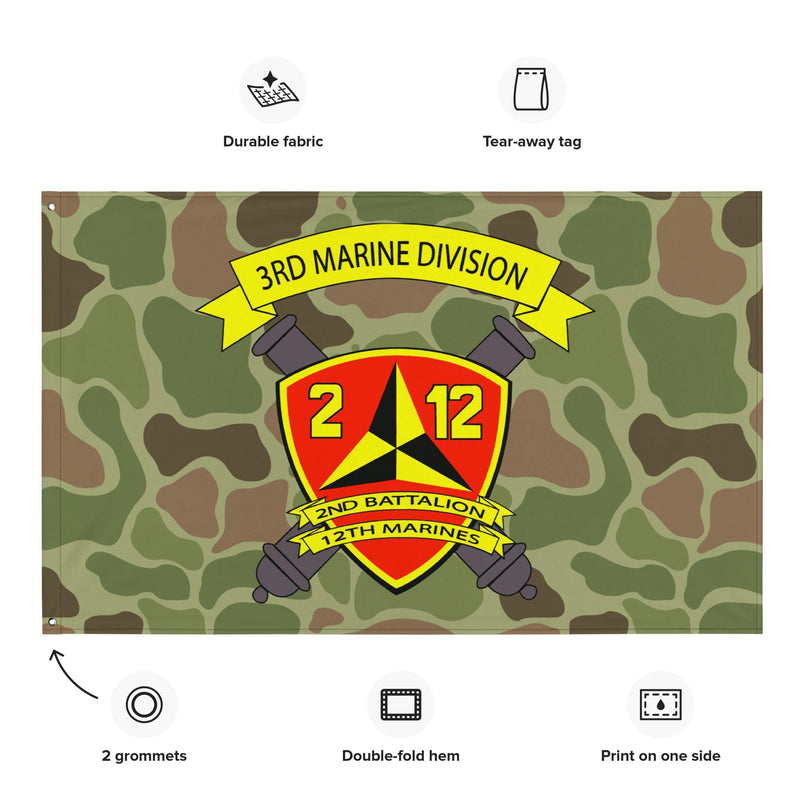 2/12 Marines Frogskin Camo USMC Flag