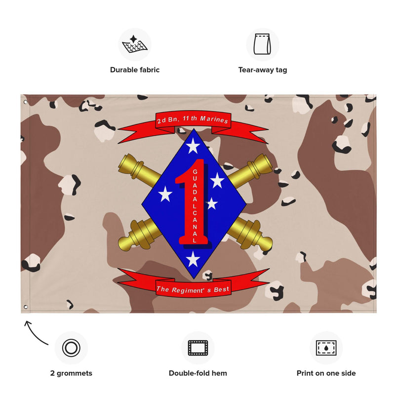 2/11 Marines Chocolate-Chip Camo USMC Flag