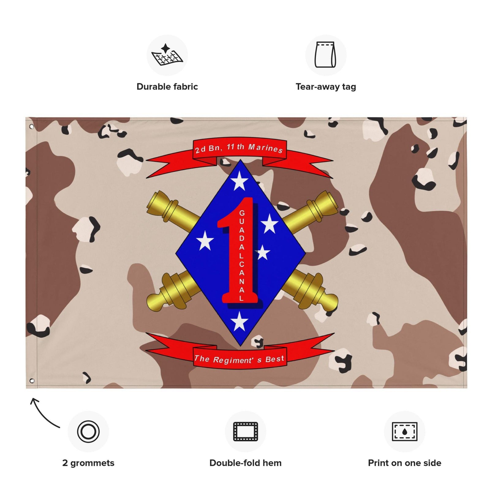 2/11 Marines Chocolate-Chip Camo USMC Flag Tactically Acquired   