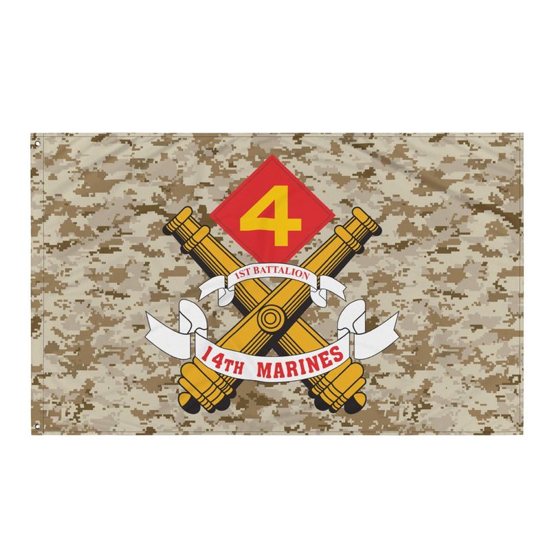 1/14 Marines Unit Emblem MARPAT Camo Flag