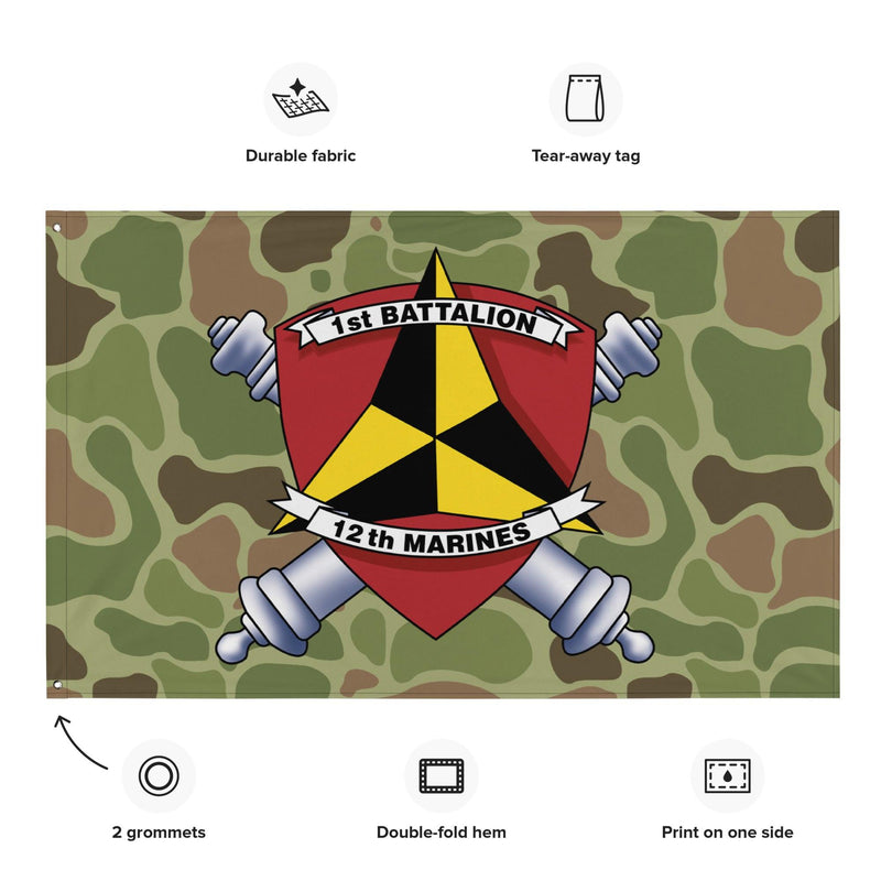 1/12 Marines Unit Emblem Frogskin Camo Flag