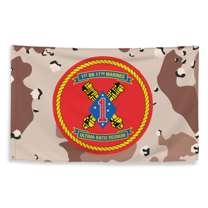 1/11 Marines Unit Emblem Chocolate-Chip Camo Flag Tactically Acquired   