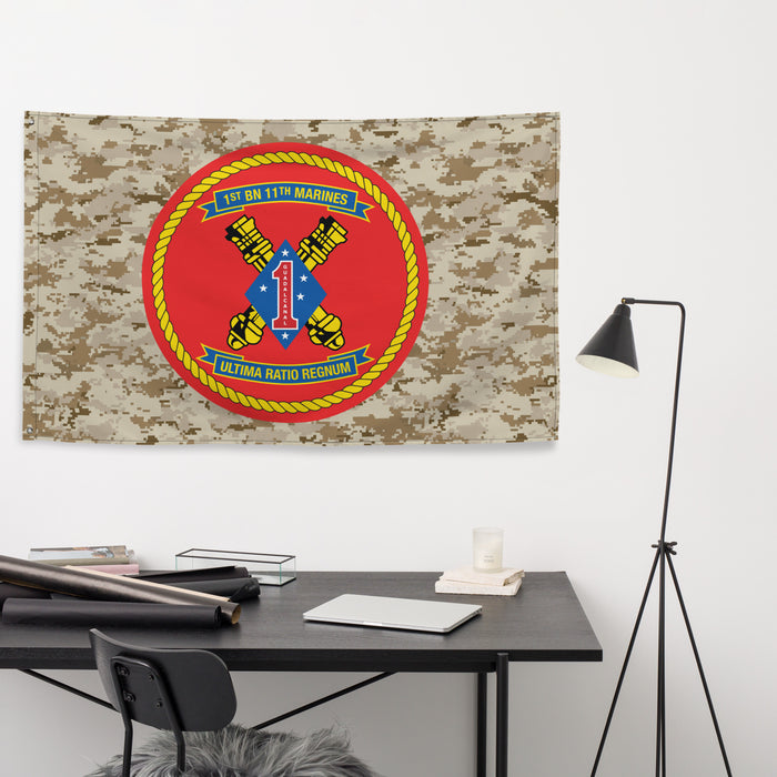 1/11 Marines Unit Emblem MARPAT Camo Flag Tactically Acquired   