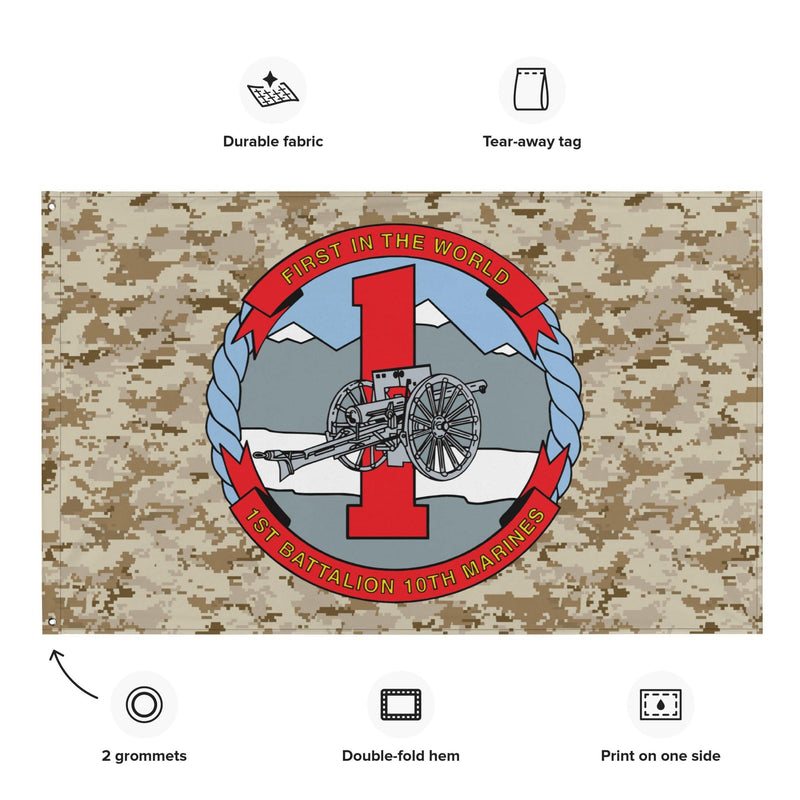 1/10 Marines Unit Emblem MARPAT Camo Flag