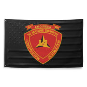 3rd Combat Engineer Battalion (3rd CEB) Black American Flag Tactically Acquired   