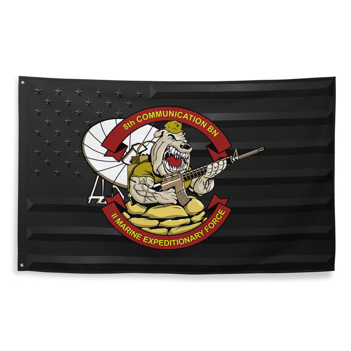 8th Communication Battalion USMC Black American Flag Tactically Acquired   