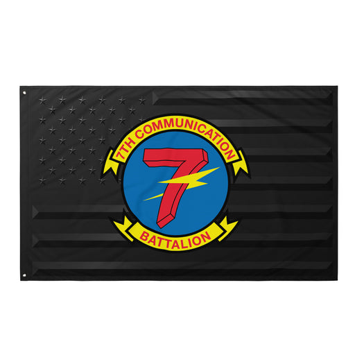 7th Communication Battalion USMC Black American Flag Tactically Acquired Default Title  