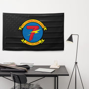 7th Communication Battalion USMC Black American Flag Tactically Acquired   