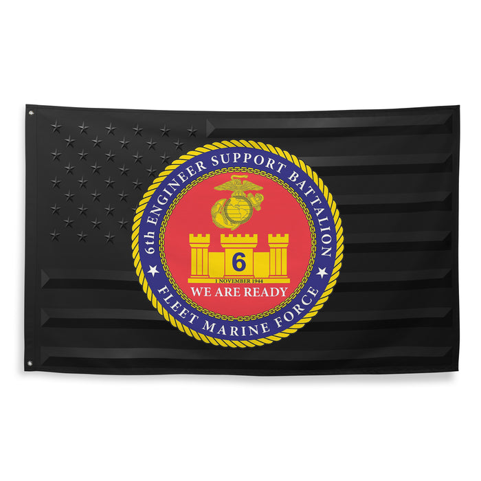 6th ESB USMC Black American Flag Tactically Acquired   