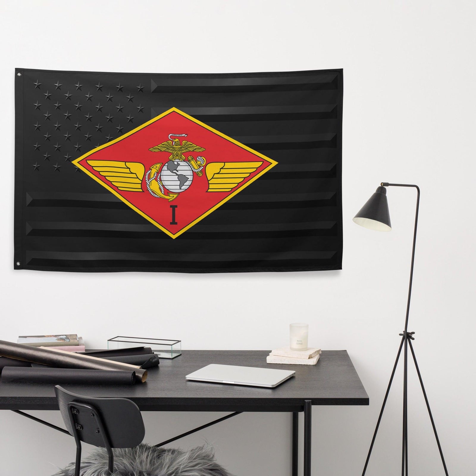 1st Marine Aircraft Wing (1st MAW) Black American Flag Tactically Acquired   