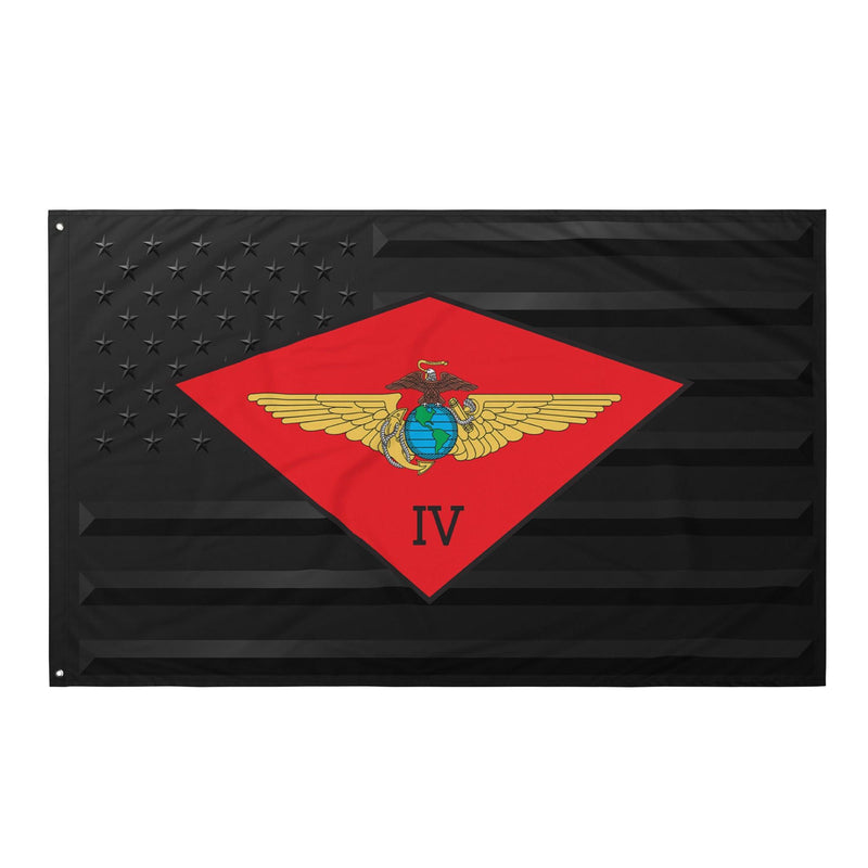 4th Marine Aircraft Wing (4th MAW) Black American Flag