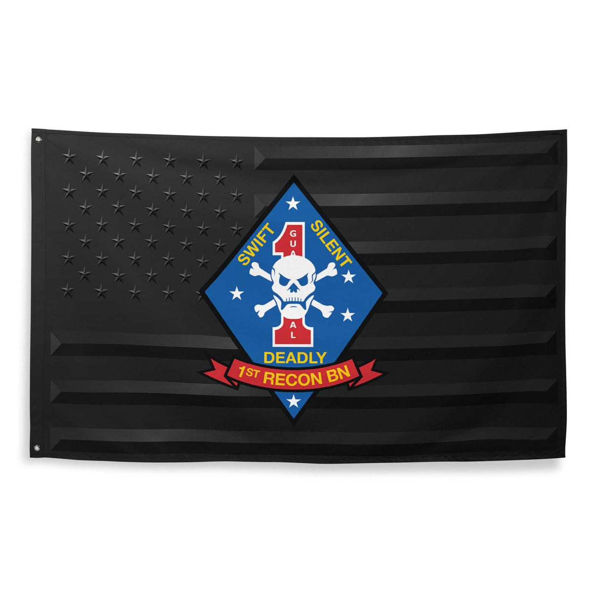 1st Recon Bn USMC Black American Flag Tactically Acquired   