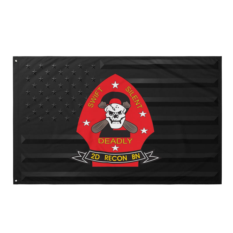 2d Recon Bn USMC Black American Flag