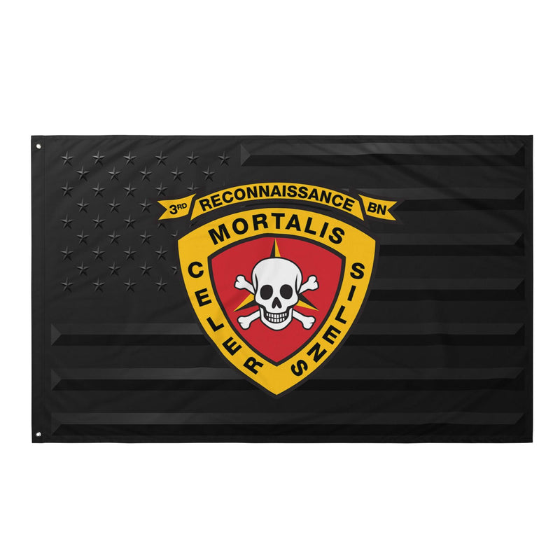 3d Recon Bn USMC Black American Flag