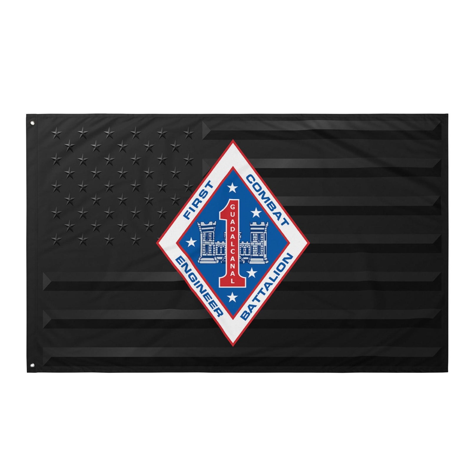 1st Combat Engineer Bn (1st CEB) Black American Flag Tactically Acquired Default Title  