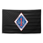 1st Combat Engineer Bn (1st CEB) Black American Flag Tactically Acquired   