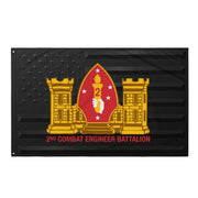 2d Combat Engineer Bn (2nd CEB) Black American Flag Tactically Acquired Default Title  