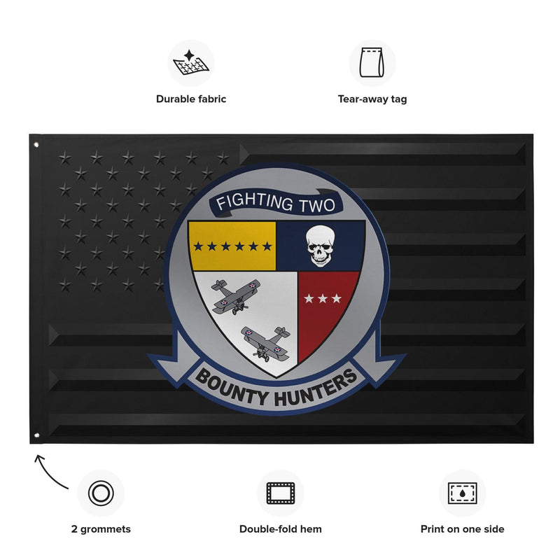 U.S. Navy Strike Fighter Squadron 2 (VFA-2) Black American Flag
