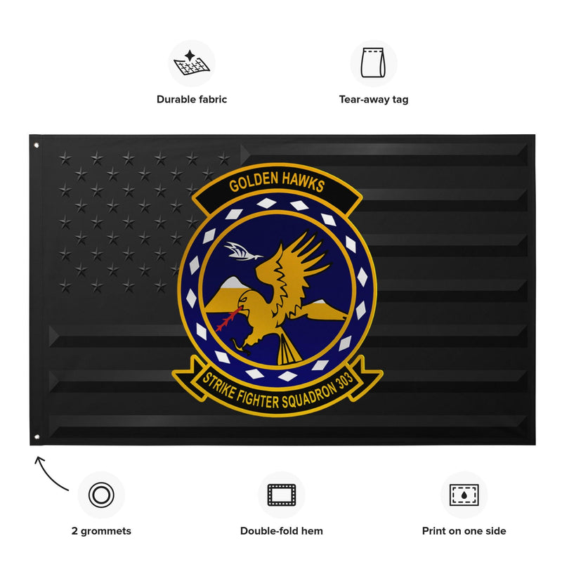 U.S. Navy Strike Fighter Squadron 303 (VFA-303) Black American Flag