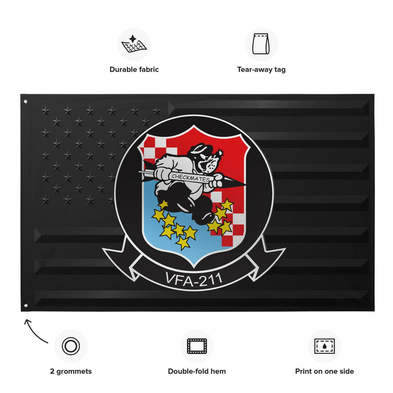U.S. Navy Strike Fighter Squadron 211 (VFA-211) Black American Flag