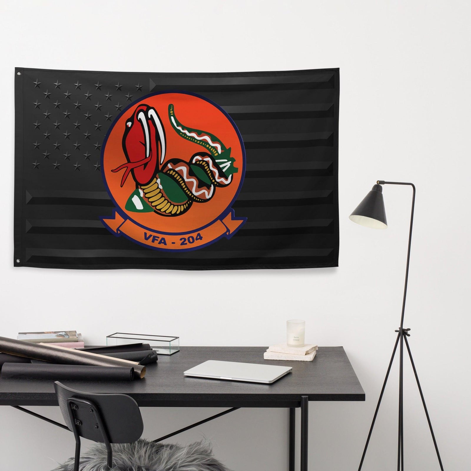 U.S. Navy Strike Fighter Squadron 204 (VFA-204) Black American Flag Tactically Acquired   