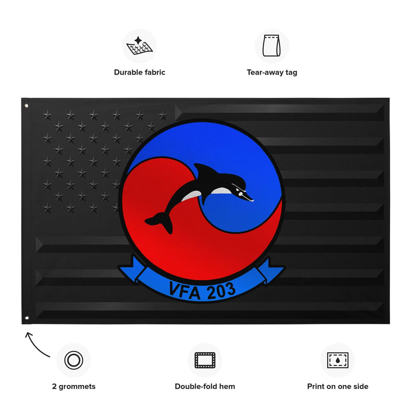 U.S. Navy Strike Fighter Squadron 203 (VFA-203) Black American Flag