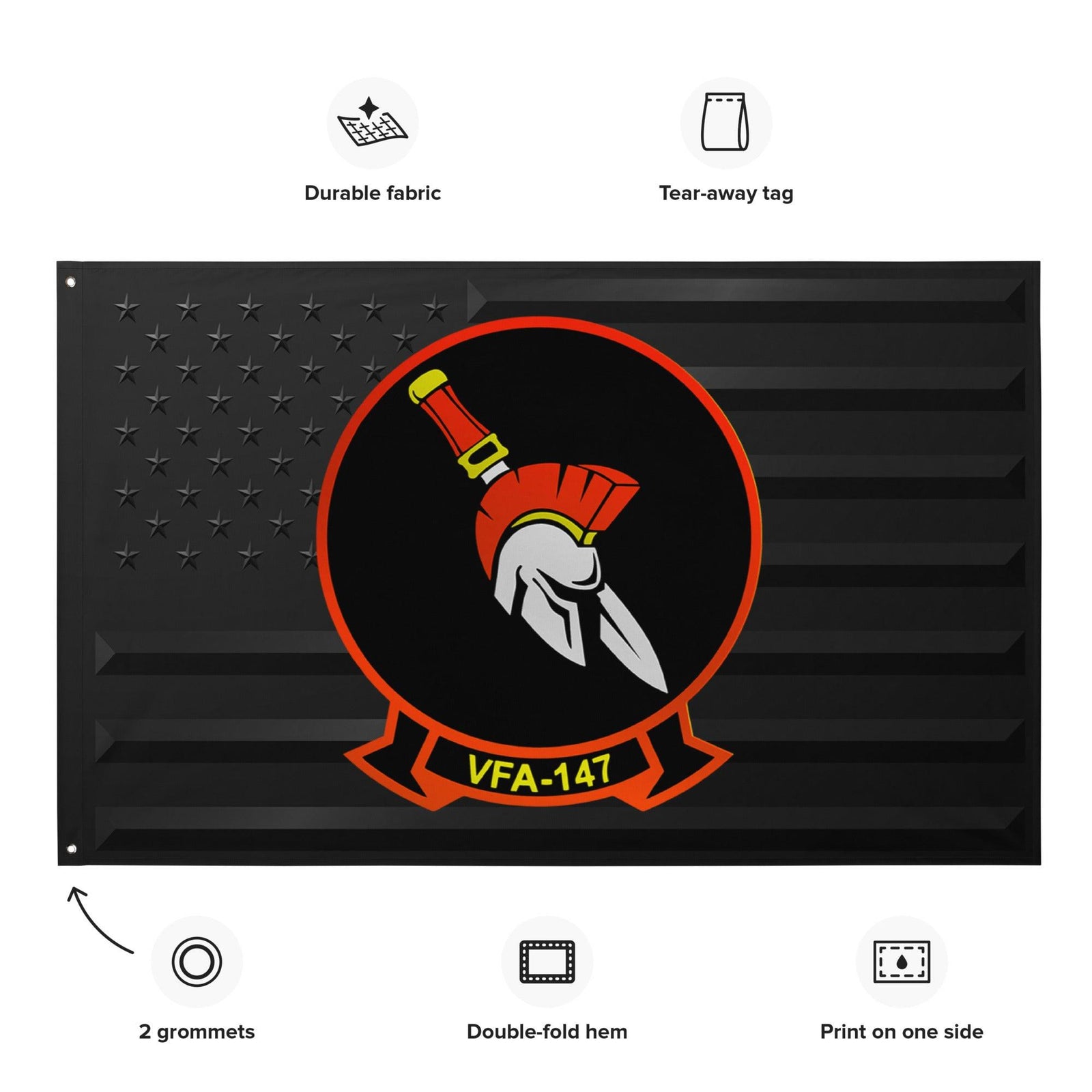 U.S. Navy Strike Fighter Squadron 147 (VFA-147) Black American Flag Tactically Acquired   