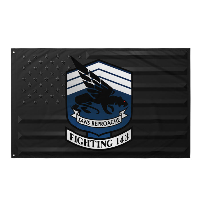 U.S. Navy Strike Fighter Squadron 143 (VFA-143) Black American Flag Tactically Acquired Default Title  