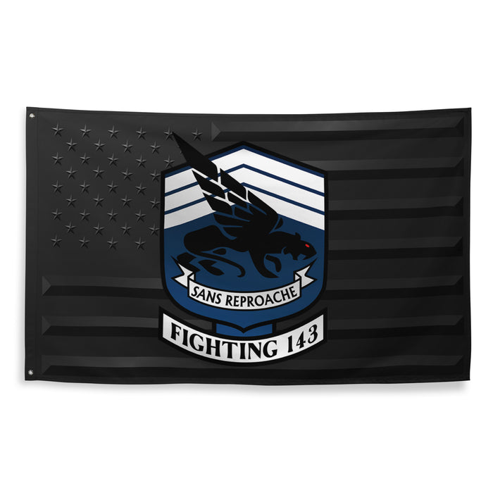 U.S. Navy Strike Fighter Squadron 143 (VFA-143) Black American Flag Tactically Acquired   