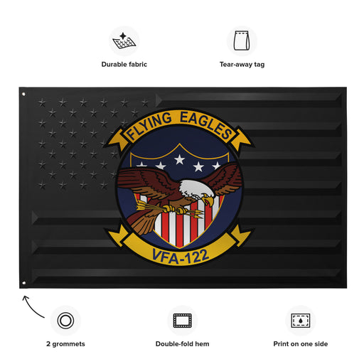 U.S. Navy Strike Fighter Squadron 122 (VFA-122) Black American Flag Tactically Acquired   