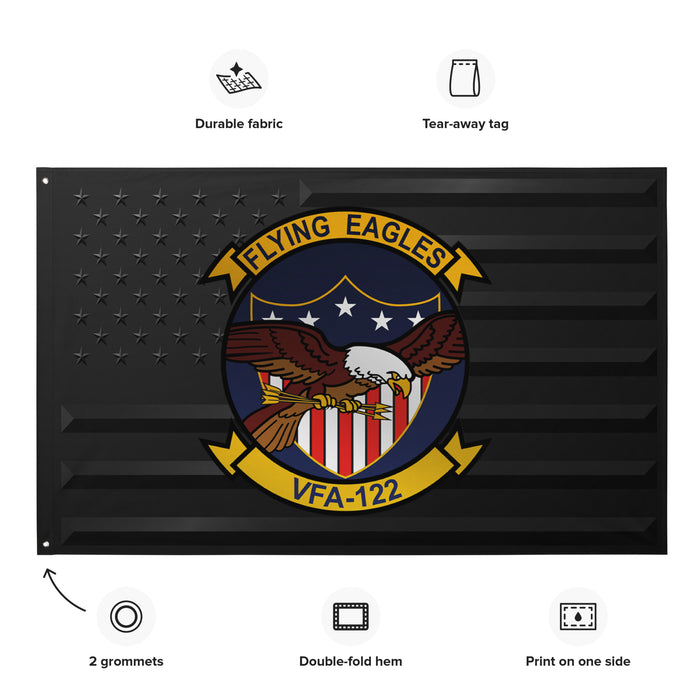 U.S. Navy Strike Fighter Squadron 122 (VFA-122) Black American Flag Tactically Acquired   