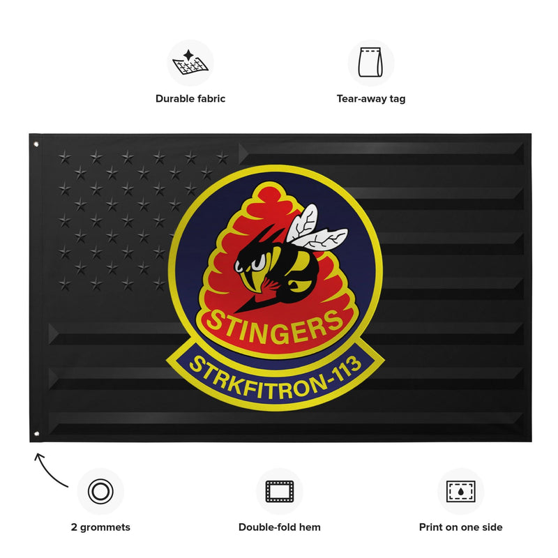 U.S. Navy Strike Fighter Squadron 113 (VFA-113) Black American Flag