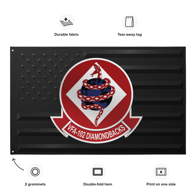 U.S. Navy Strike Fighter Squadron 102 (VFA-102) Black American Flag