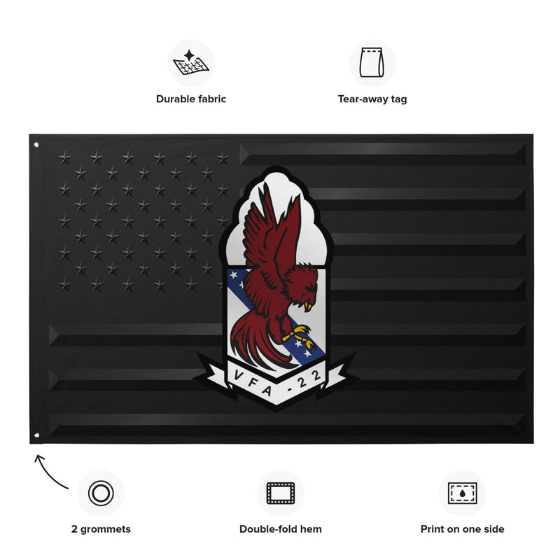 U.S. Navy Strike Fighter Squadron 22 (VFA-22) Black American Flag