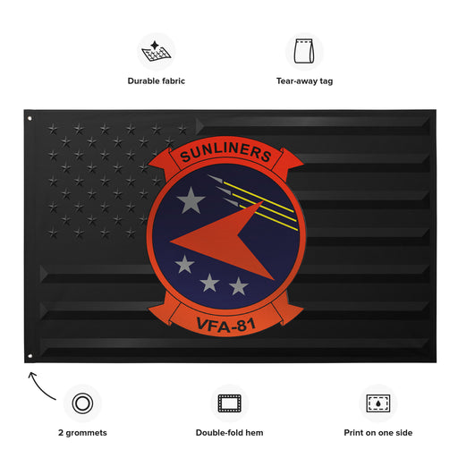 U.S. Navy Strike Fighter Squadron 81 (VFA-81) Black American Flag Tactically Acquired   