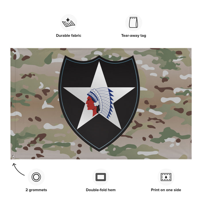 2nd Infantry Division Multicam OCP Camouflage Flag Tactically Acquired   