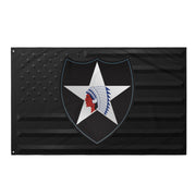 U.S. Army 2nd Infantry Division Black American Flag Tactically Acquired Default Title  