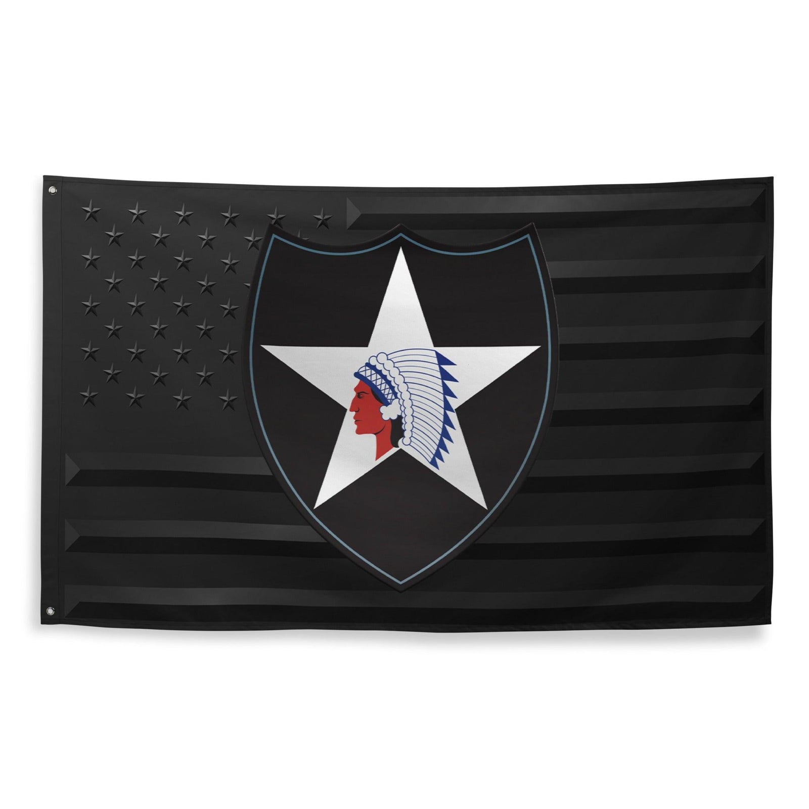 U.S. Army 2nd Infantry Division Black American Flag Tactically Acquired   