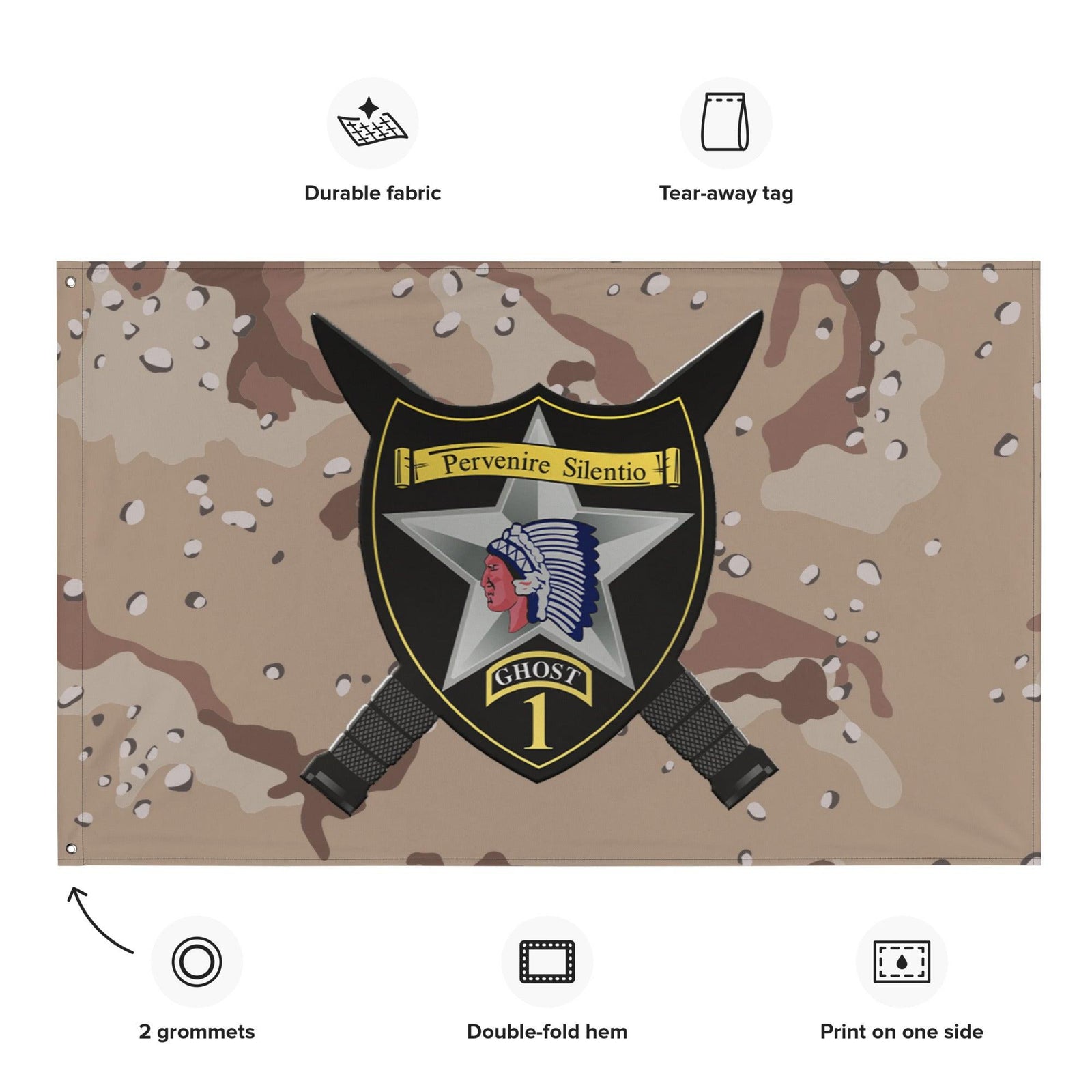 1st SBCT 2d ID "Ghost Brigade" Chocolate-Chip Camo Flag Tactically Acquired   