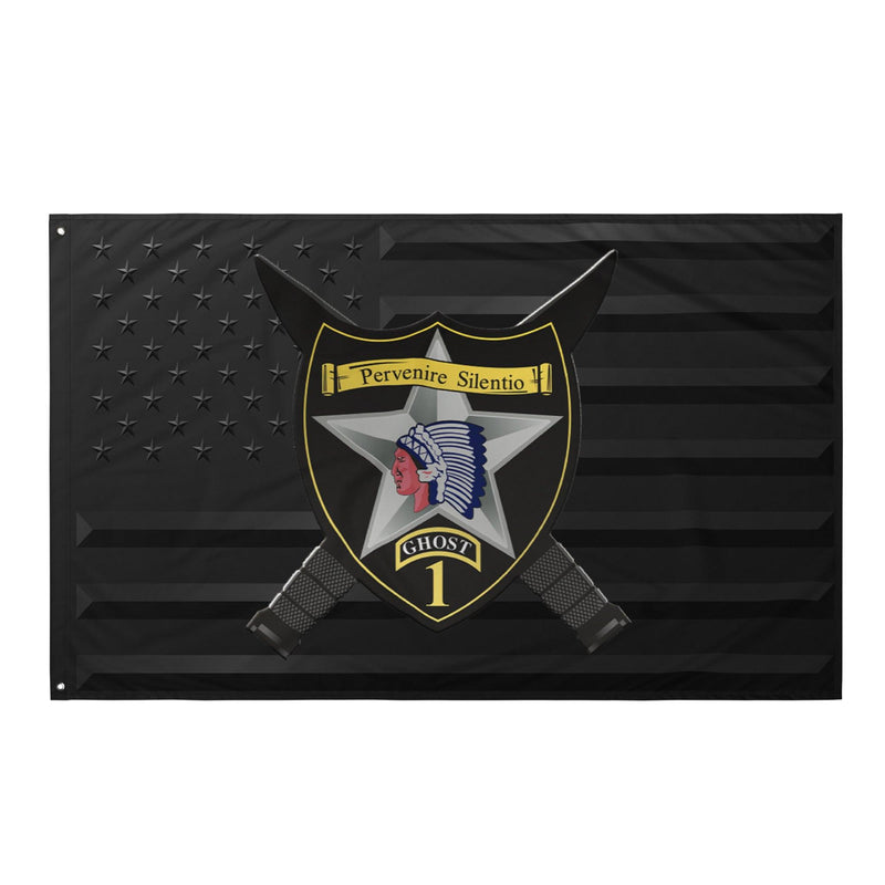 1st SBCT 2d ID "Ghost Brigade" Black American Flag