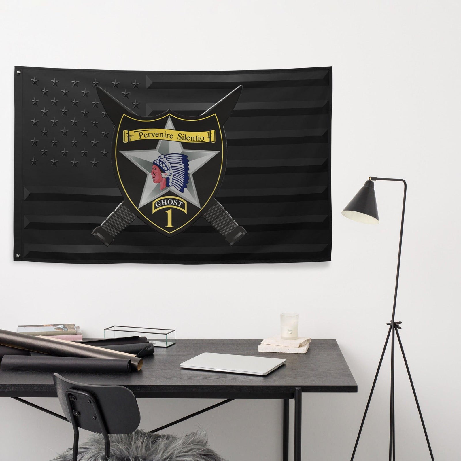 1st SBCT 2d ID "Ghost Brigade" Black American Flag Tactically Acquired   