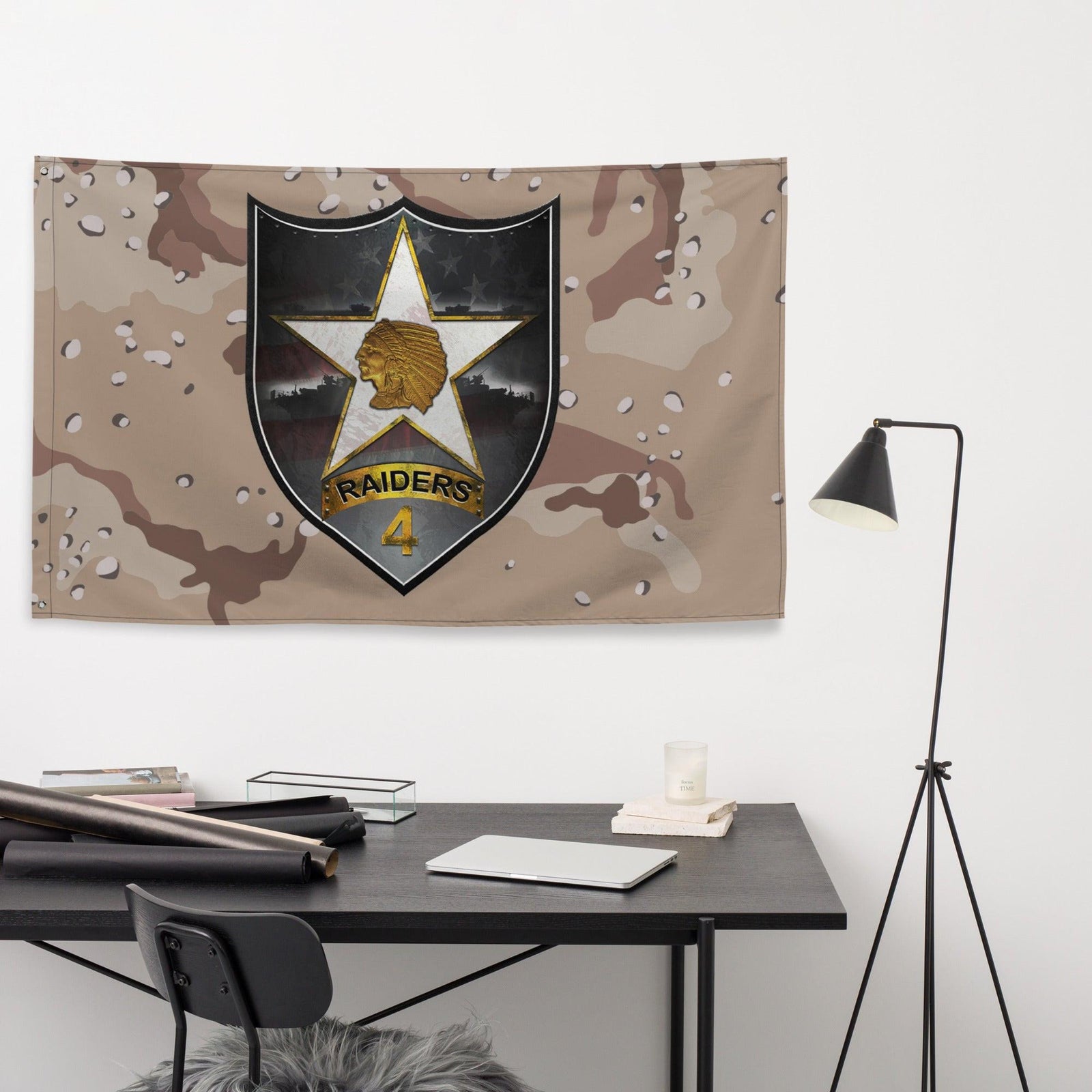 4th SBCT 2d ID "Raiders" Chocolate-Chip Camo Flag Tactically Acquired   