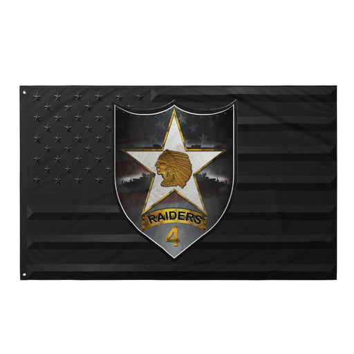 4th SBCT 2d ID "Raiders" Black American Flag Tactically Acquired Default Title  