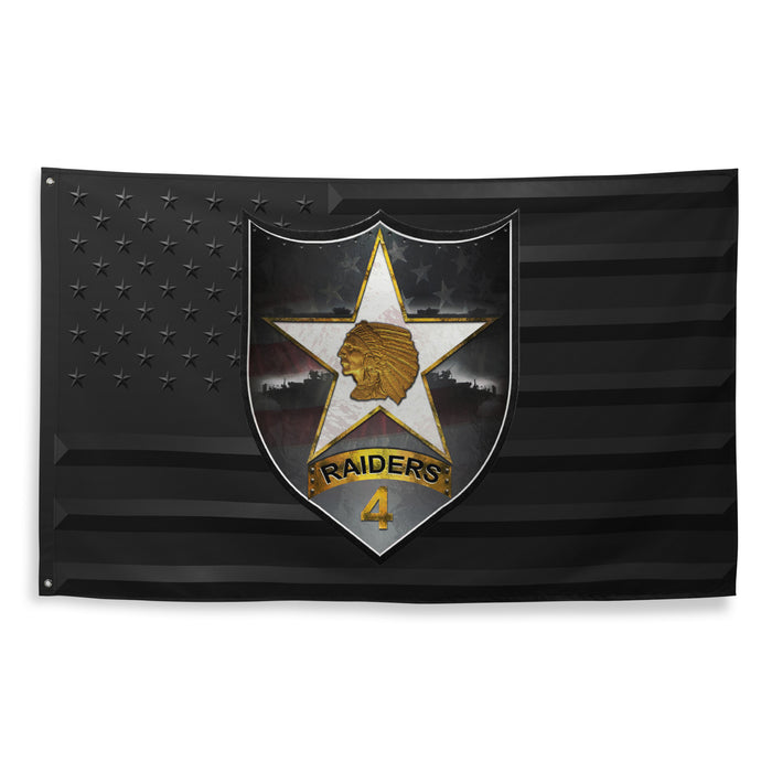4th SBCT 2d ID "Raiders" Black American Flag Tactically Acquired   