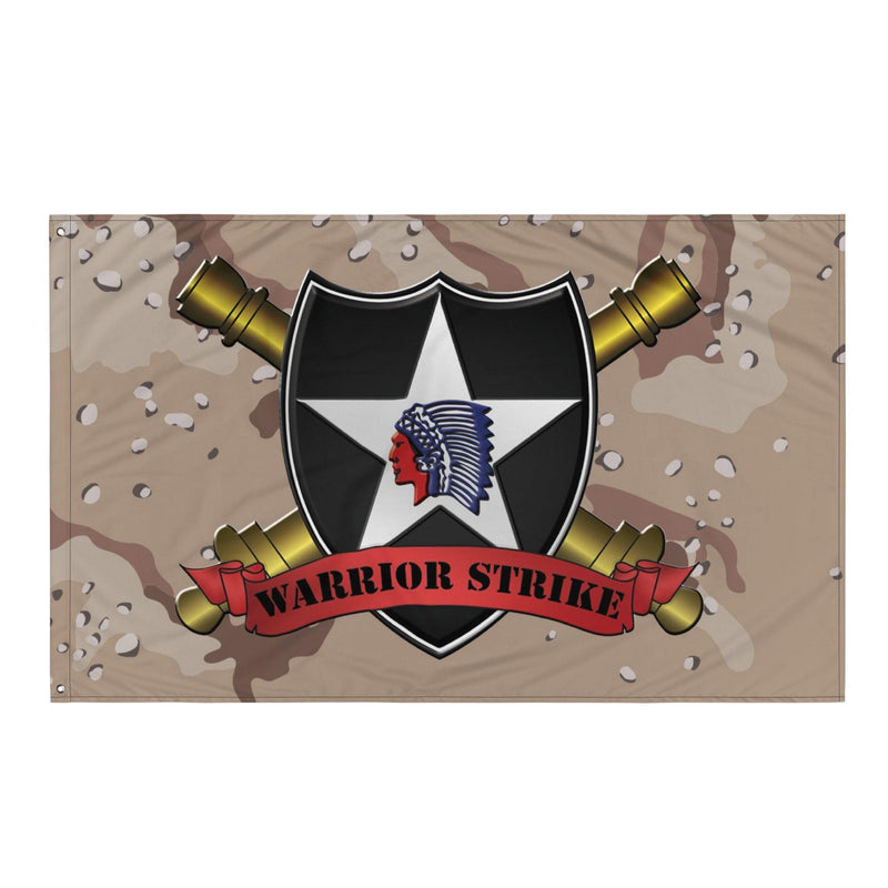 U.S. Army 2d ID DIVARTY "Warrior Strike" Chocolate-Chip Camo Flag