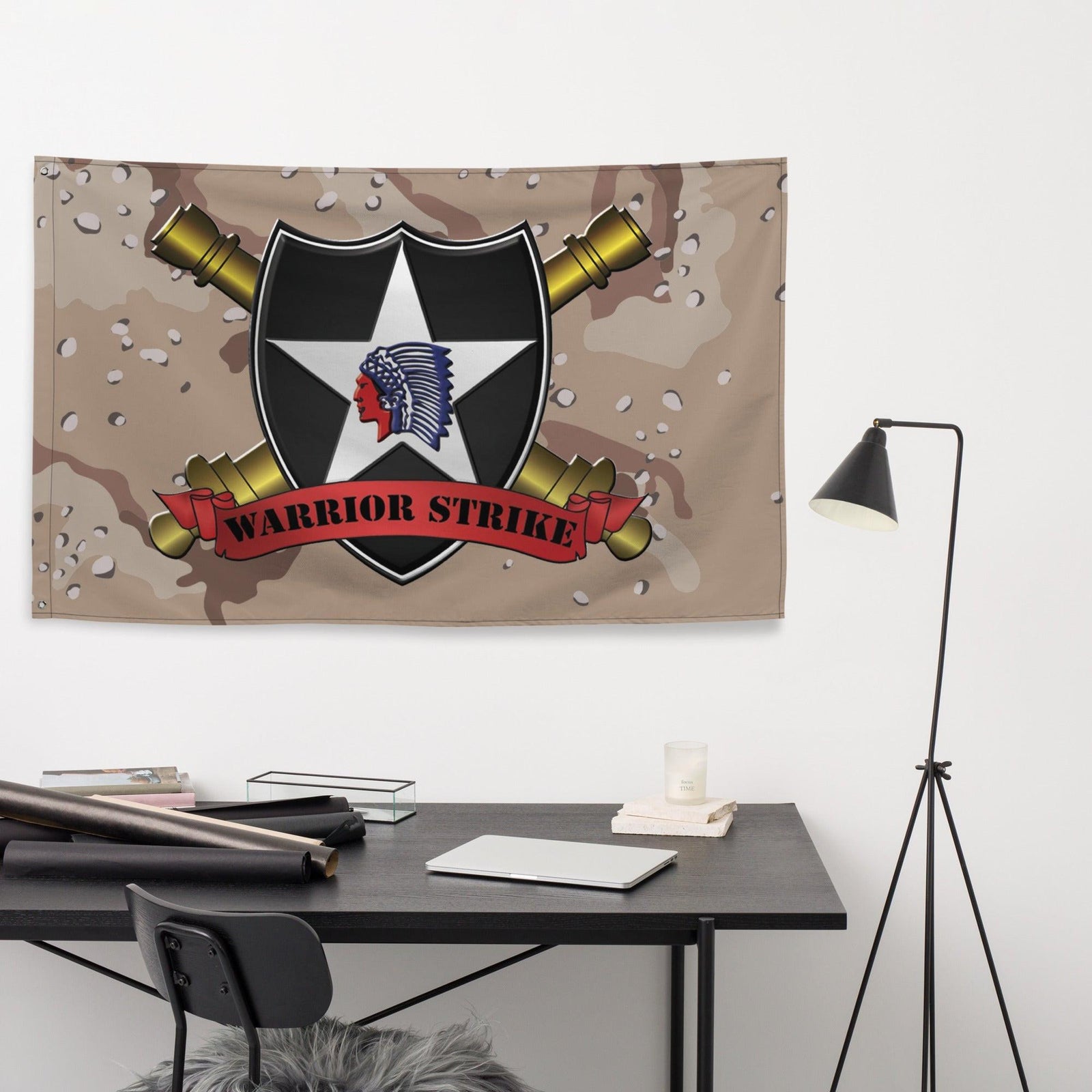 U.S. Army 2d ID DIVARTY "Warrior Strike" Chocolate-Chip Camo Flag Tactically Acquired   