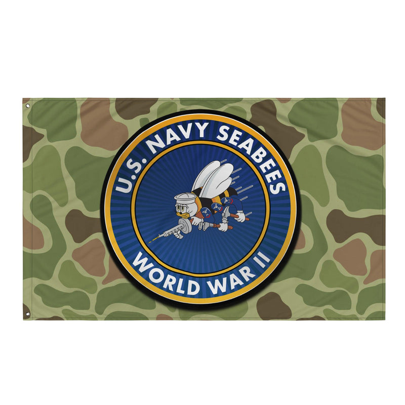 U.S. Navy Seabees World War II Legacy Frogskin Camo Flag