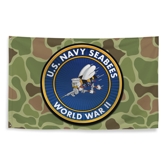 U.S. Navy Seabees World War II Legacy Frogskin Camo Flag Tactically Acquired   